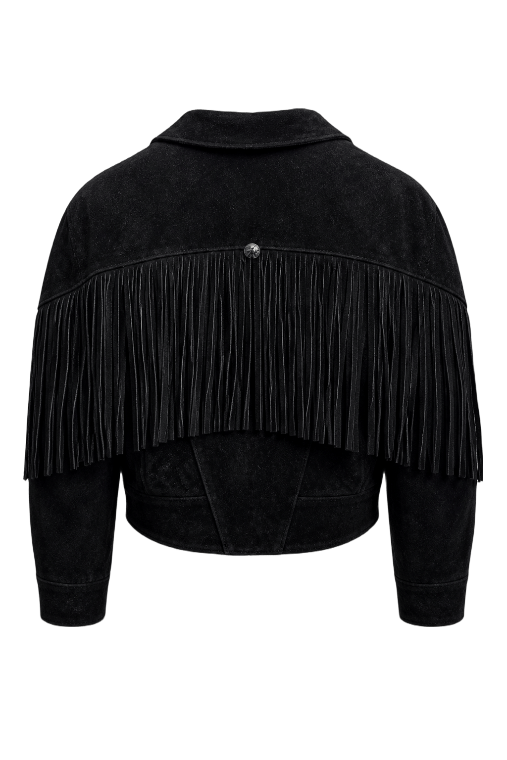 1970s Black Suede Jacket - Back View
