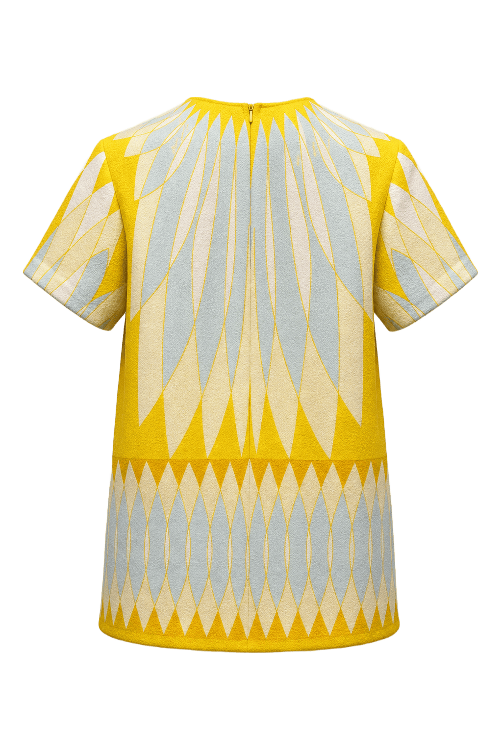 1960s Yellow Cotton Blend Tunic - Back View