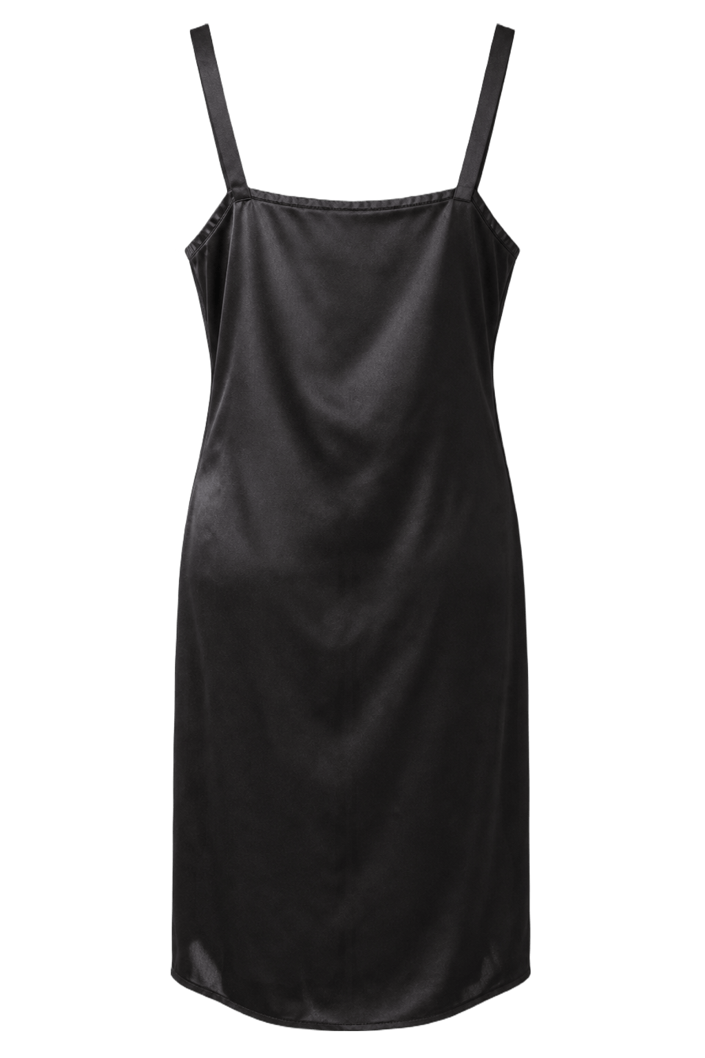 1990s Black Satin Slip Dress - Back View