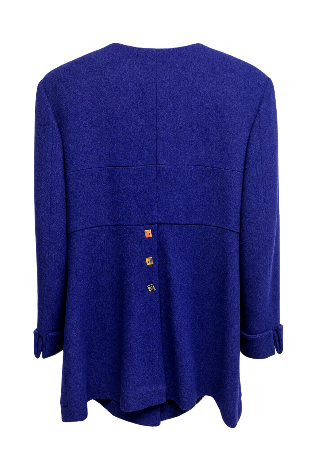 1970s Deep Blue Wool Blazer - Back View