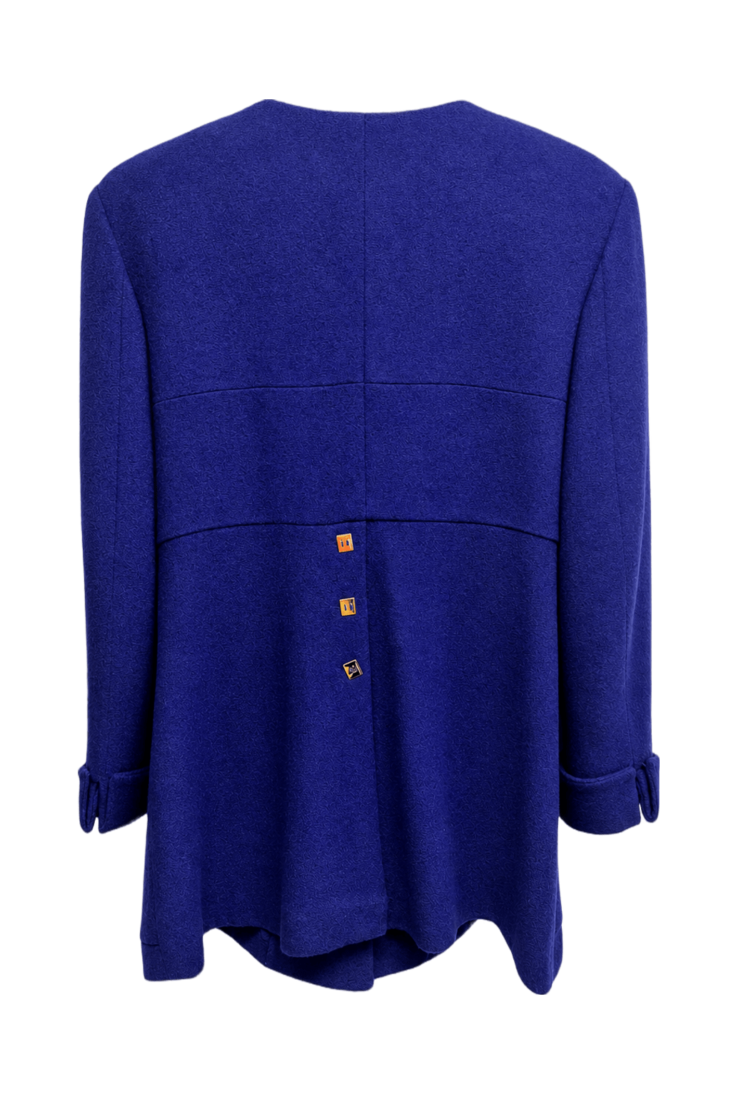 1970s Deep Blue Wool Blazer - Back View