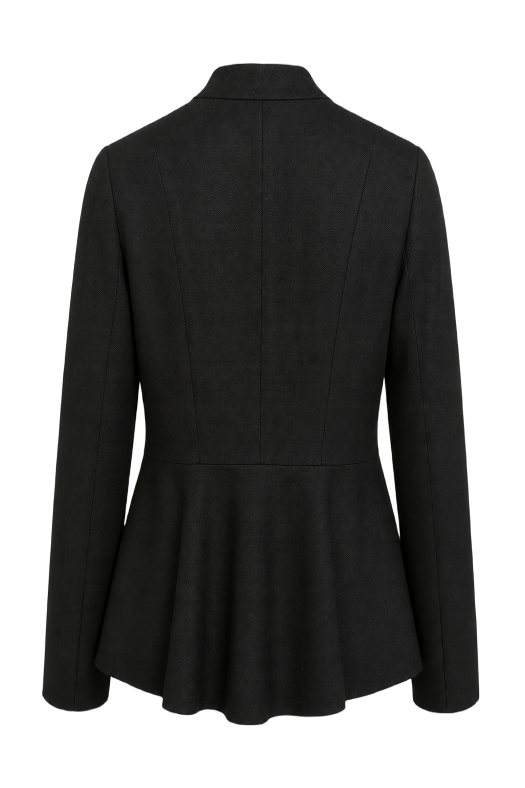 1970s Black Wool Blazer - Back View