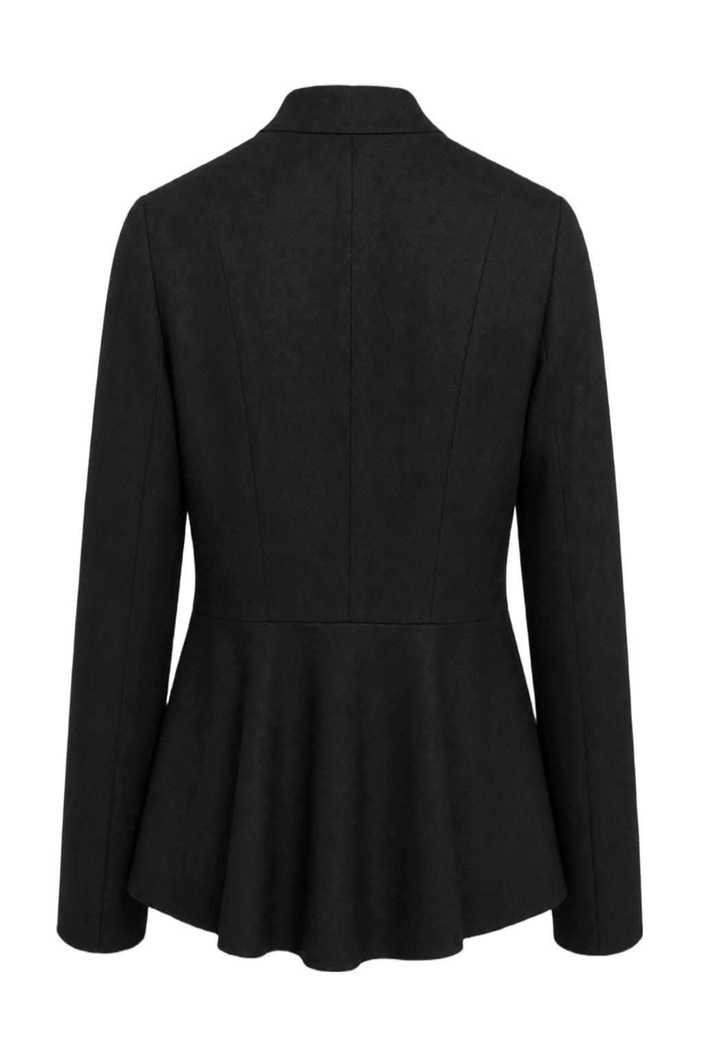 1970s Black Wool Blazer - Back View