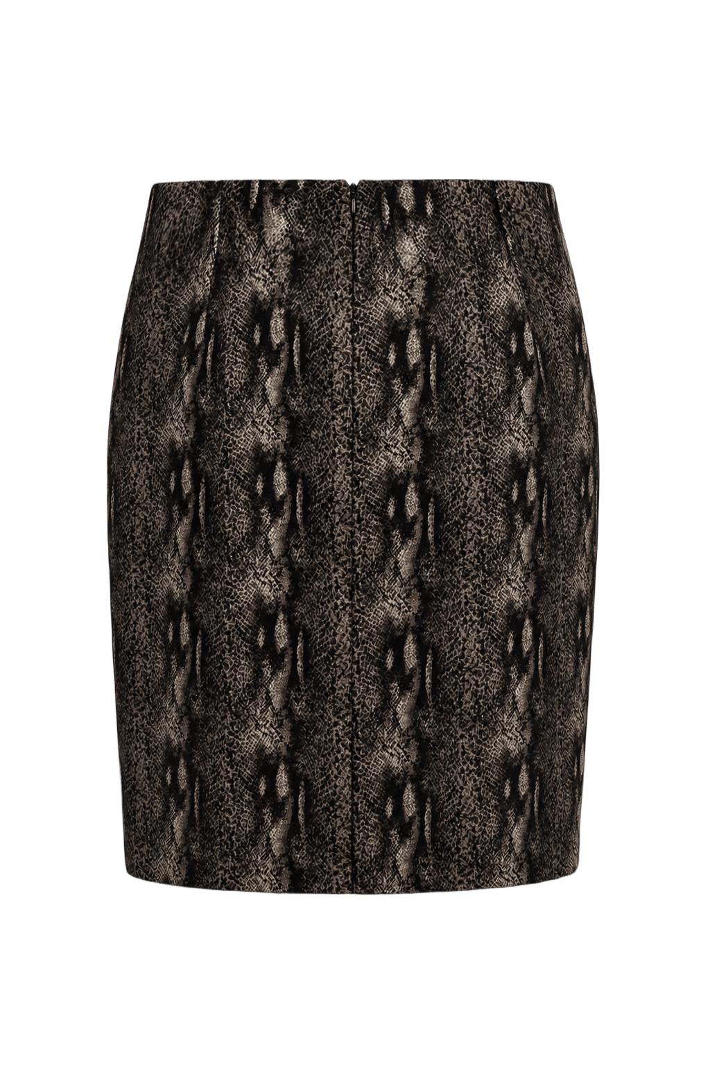 1990s Taupe Polyester Skirt - Back View