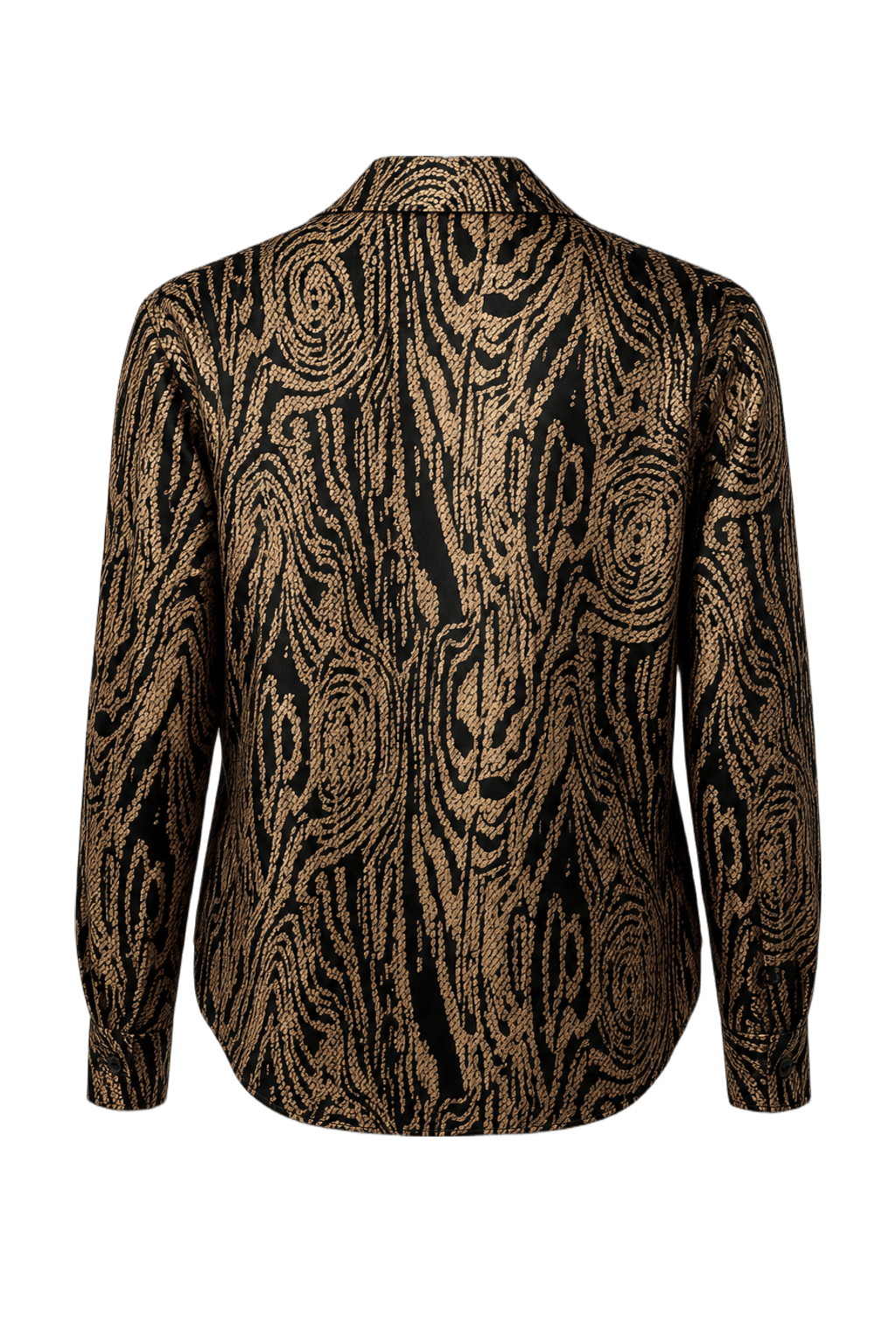 1990s Gold Polyester Blouse - Back View