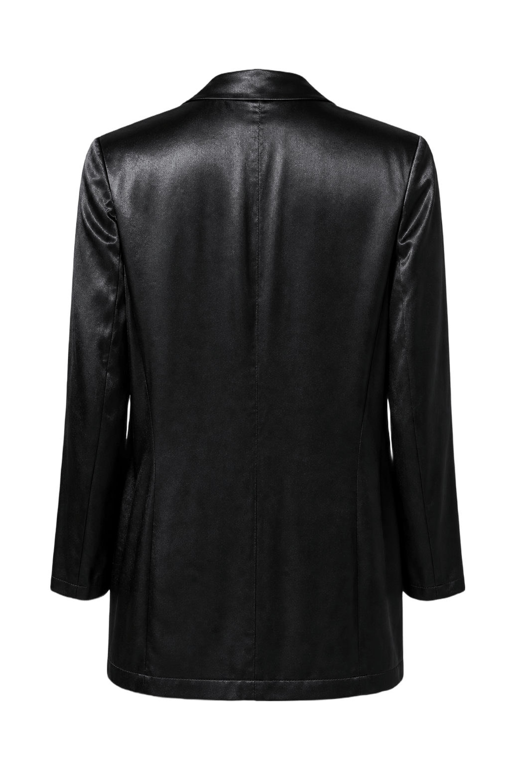 1990s Black Silk-like Womens Blazer - Back View