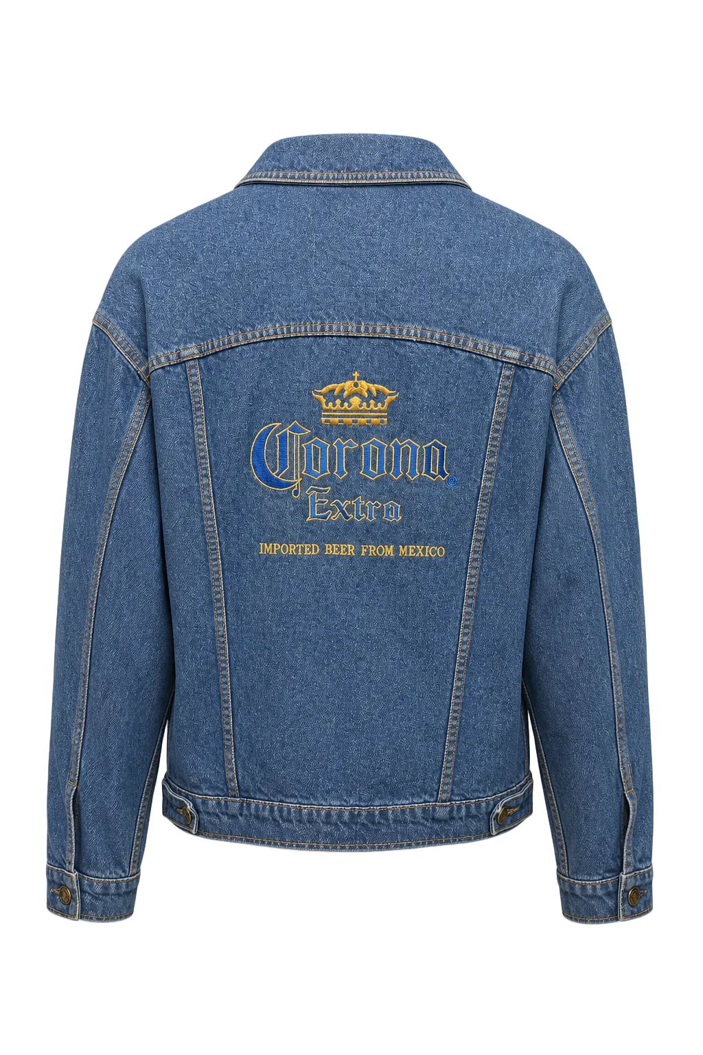 1990s Blue Denim Jacket - Back View
