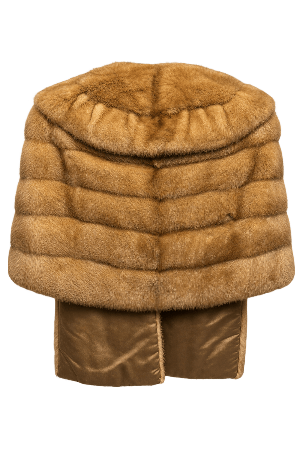 1950s Light Brown Fur Coat - Back View