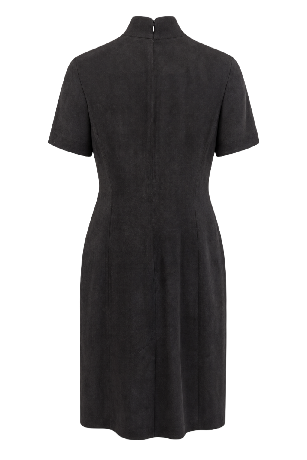 1990s Charcoal Grey Suede Dress - Back View