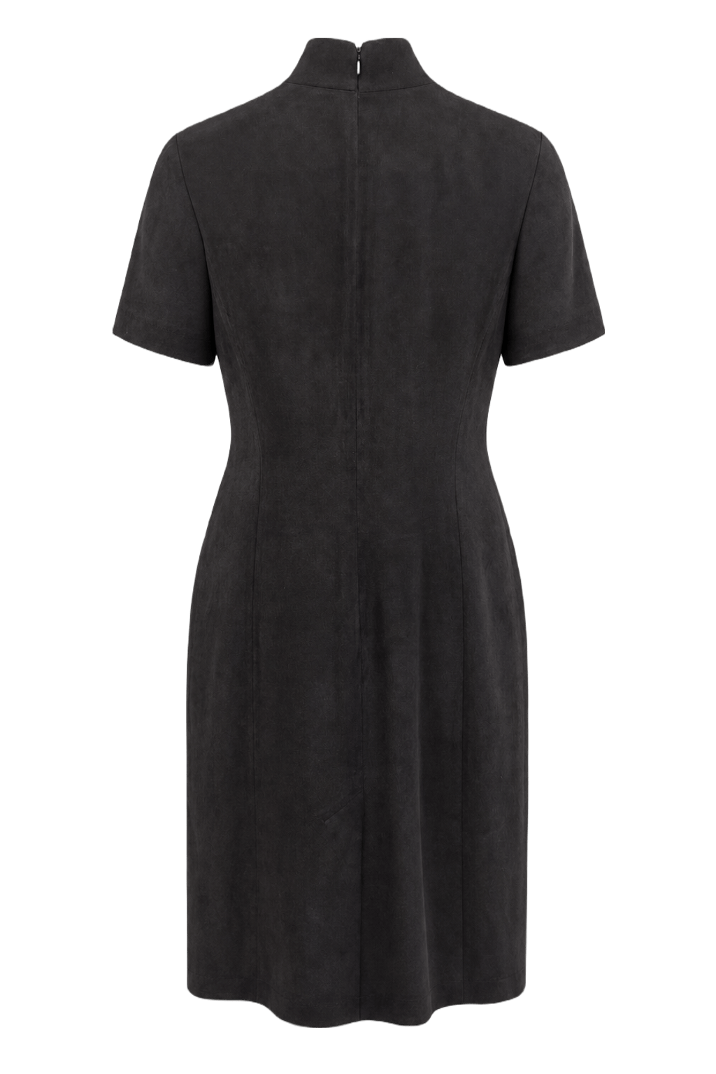 1990s Charcoal Grey Suede Dress - Back View