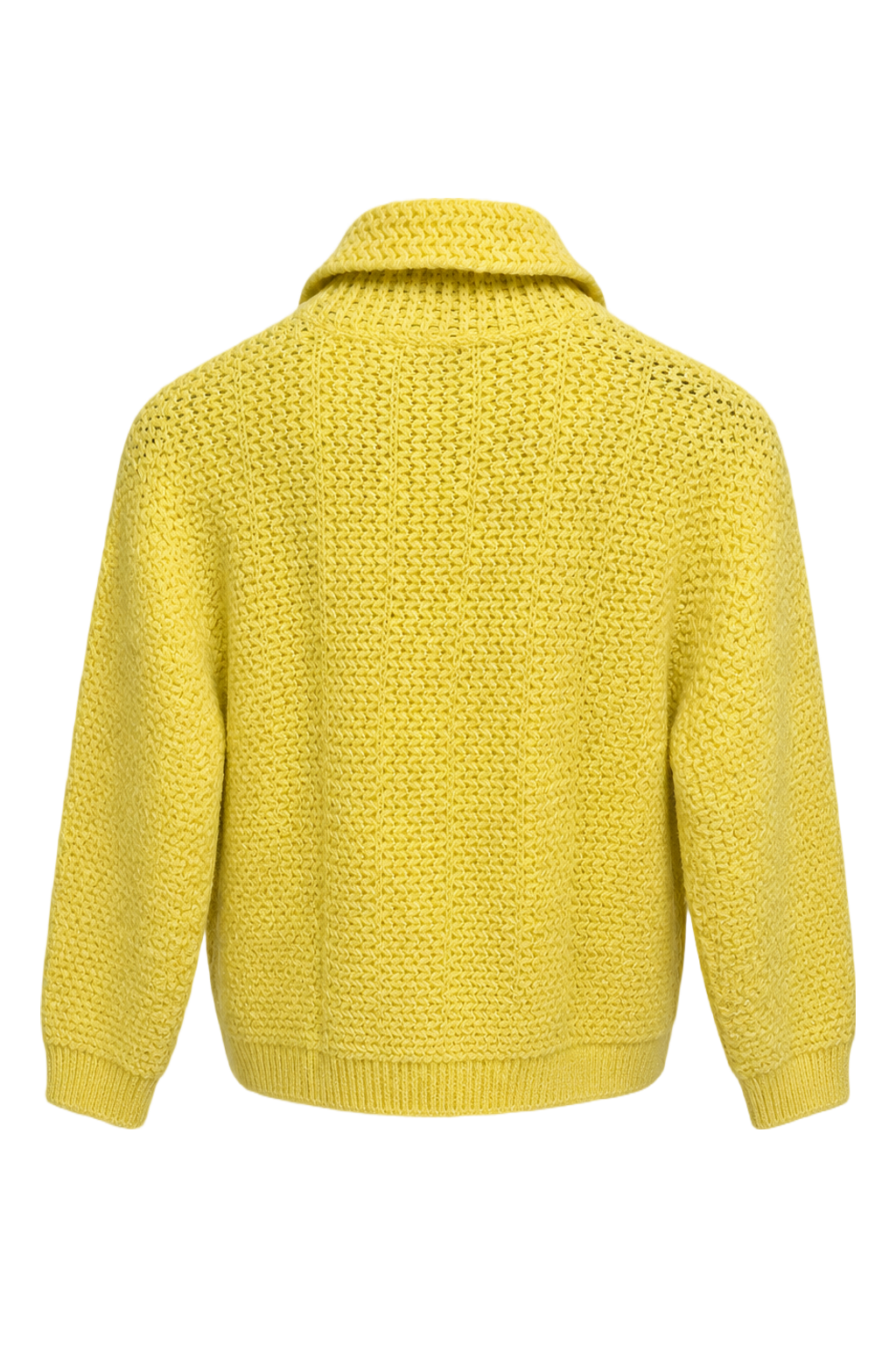 1960s Yellow Wool Cardigan - Back View