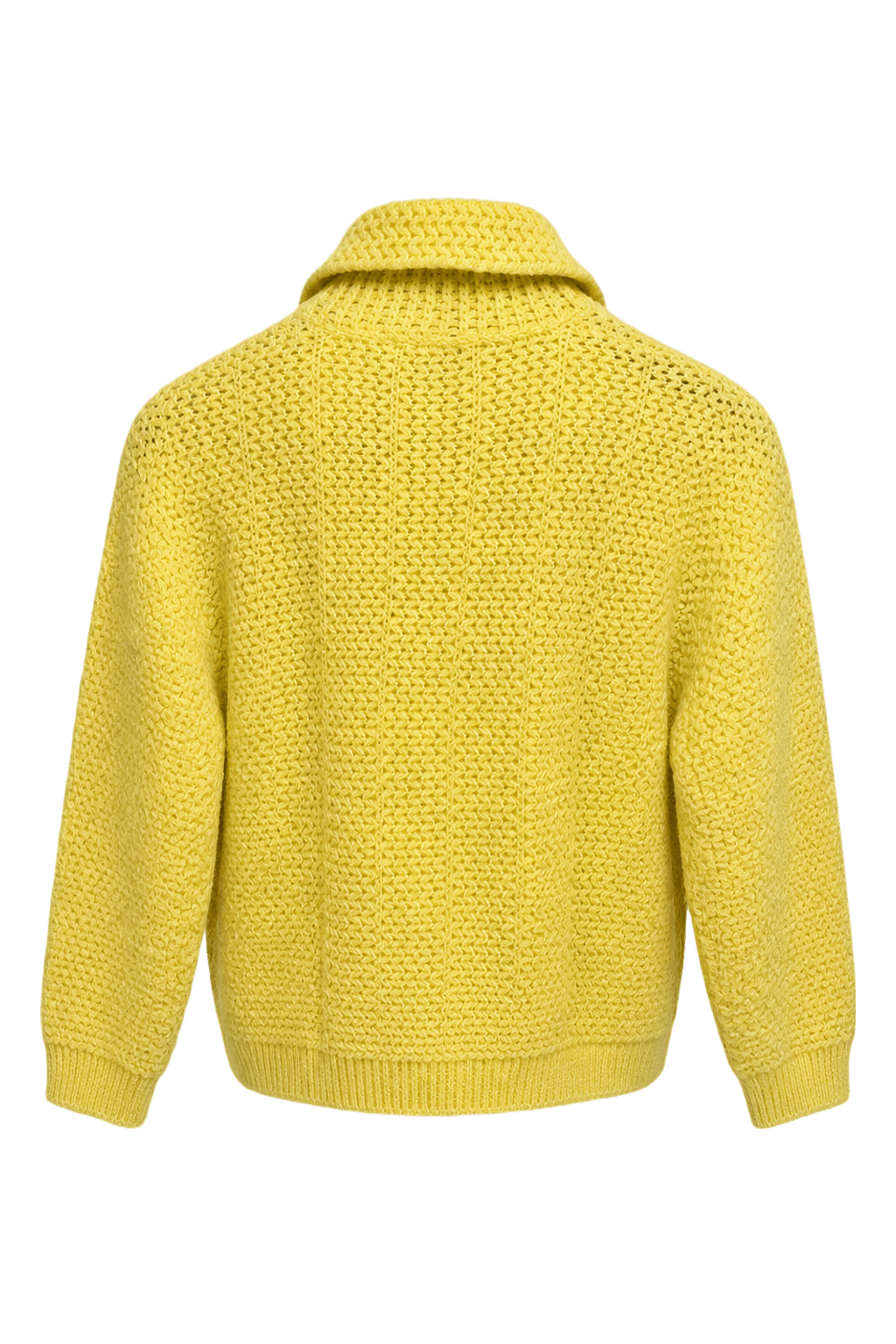 1960s Yellow Wool Cardigan - Back View