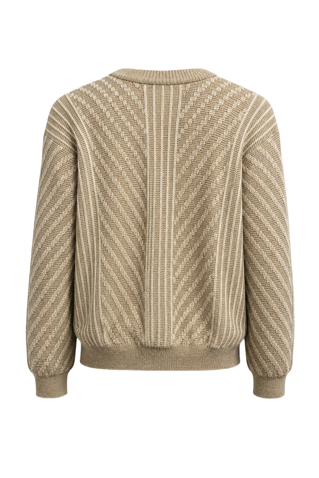 1980s Beige Cotton Blend Sweater - Back View