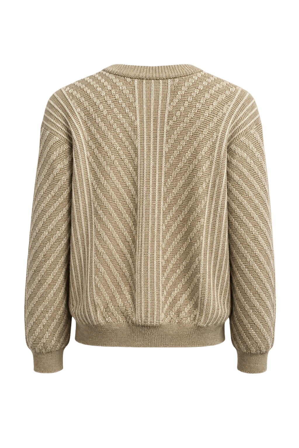 1980s Beige Cotton Blend Sweater - Back View