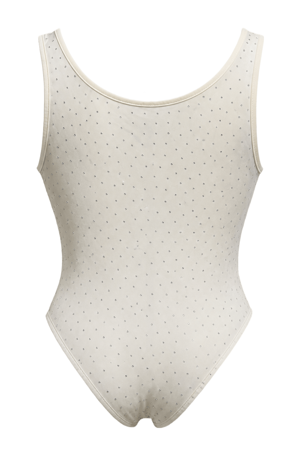 1980s Cream White Cotton Blend Bodysuit - Back View