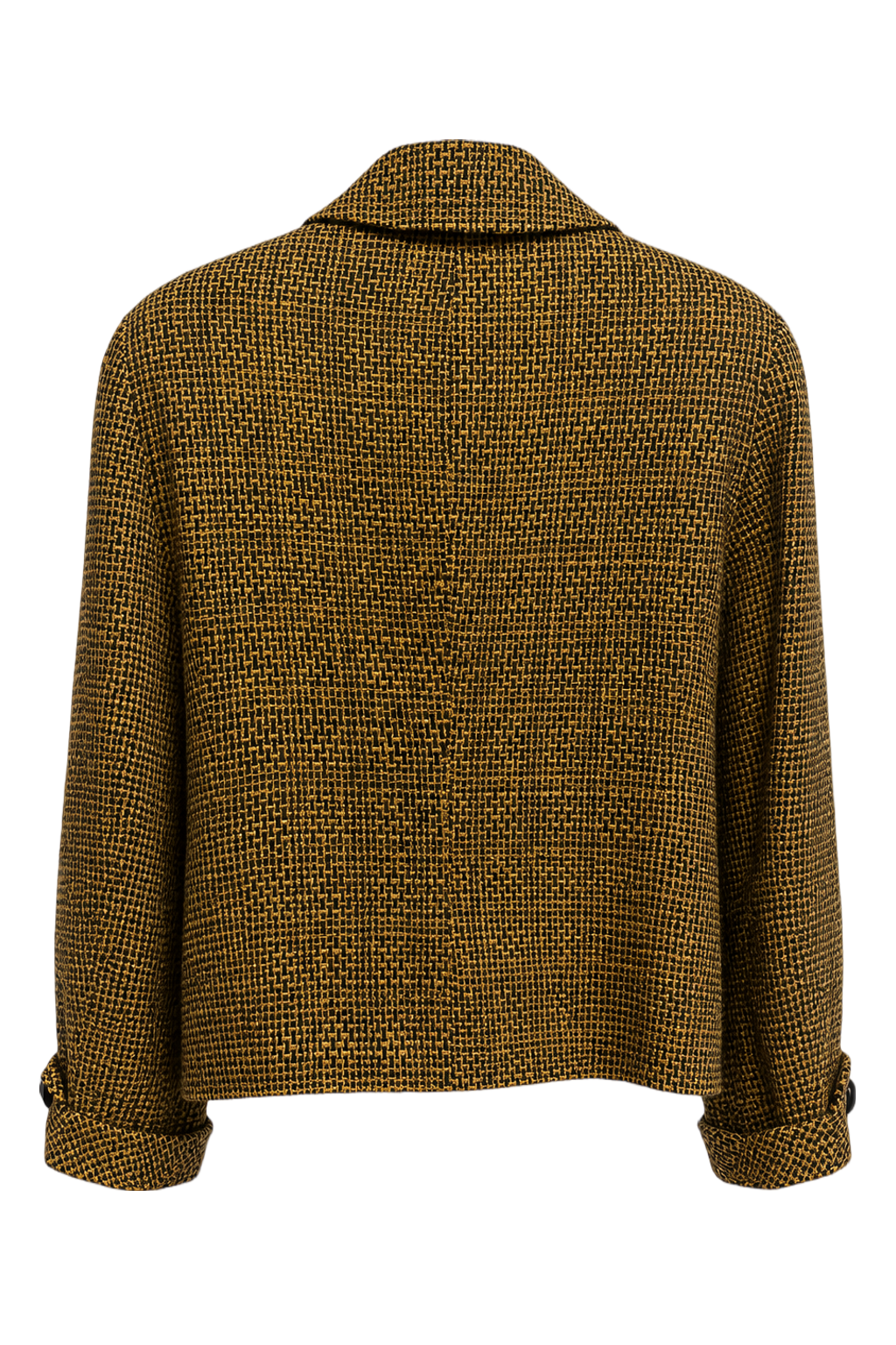 1980s Mustard Yellow Wool Blend Jacket - Back View