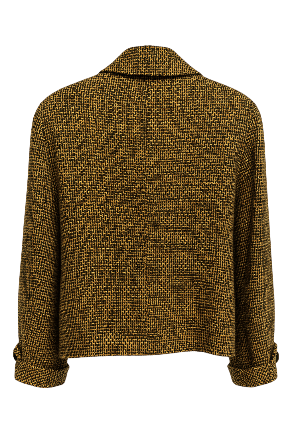 1980s Mustard Yellow Wool Blend Jacket - Back View
