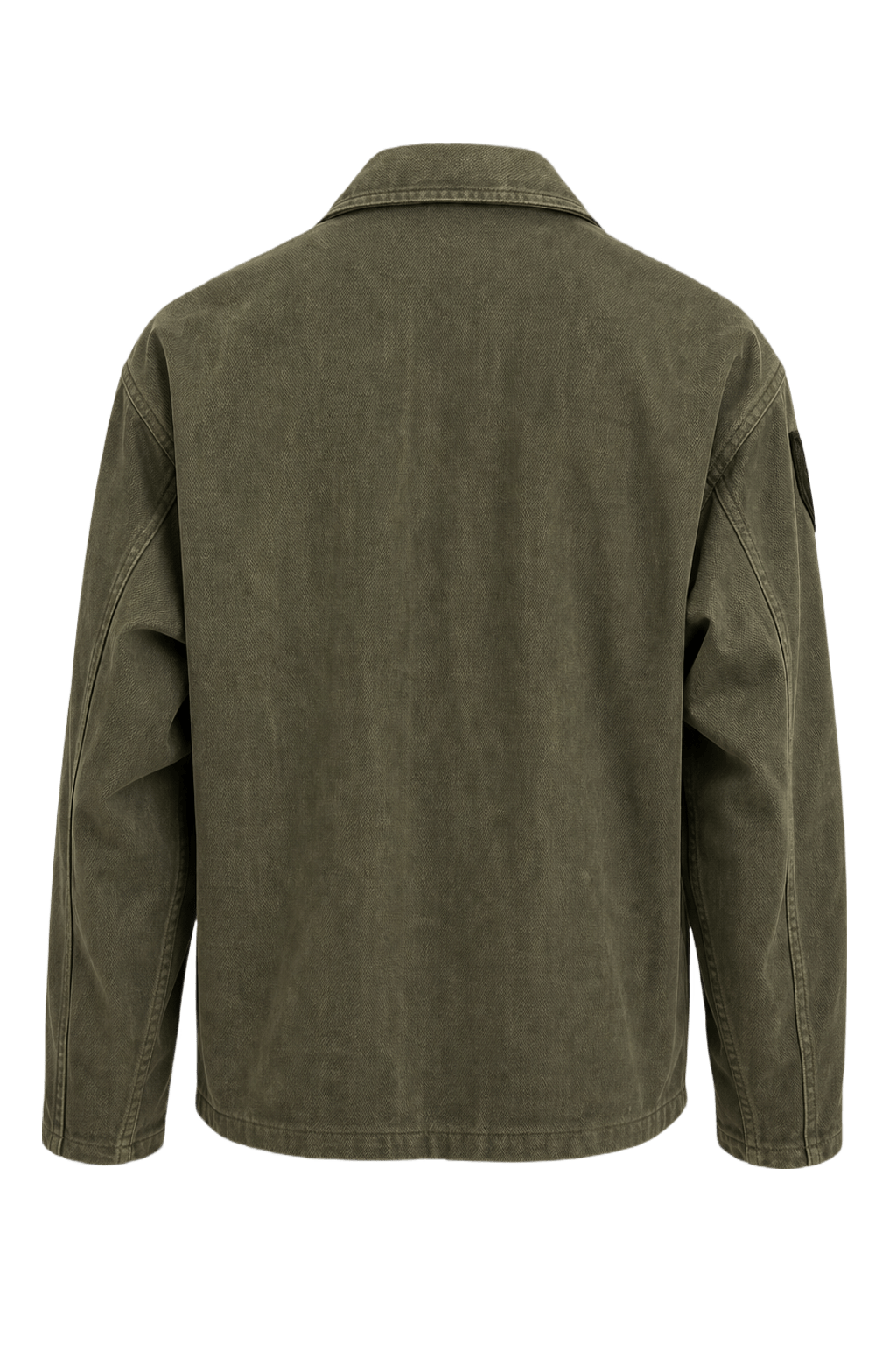 1940s Olive Green Cotton Jacket - Back View