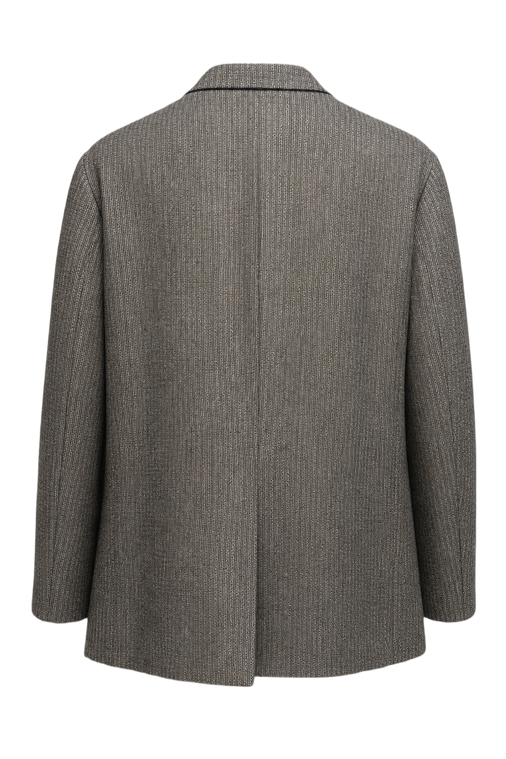 1980s Gray Wool Houndstooth Blazer - Back View