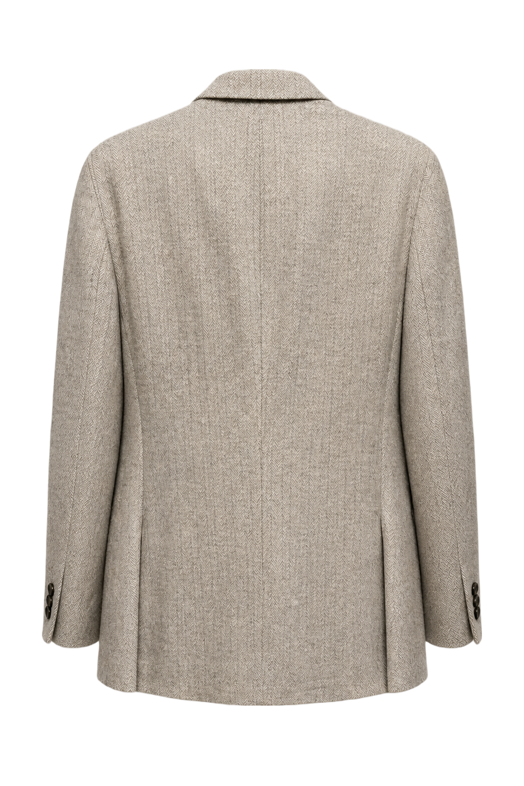 1980s Light Grey Wool Blazer - Back View