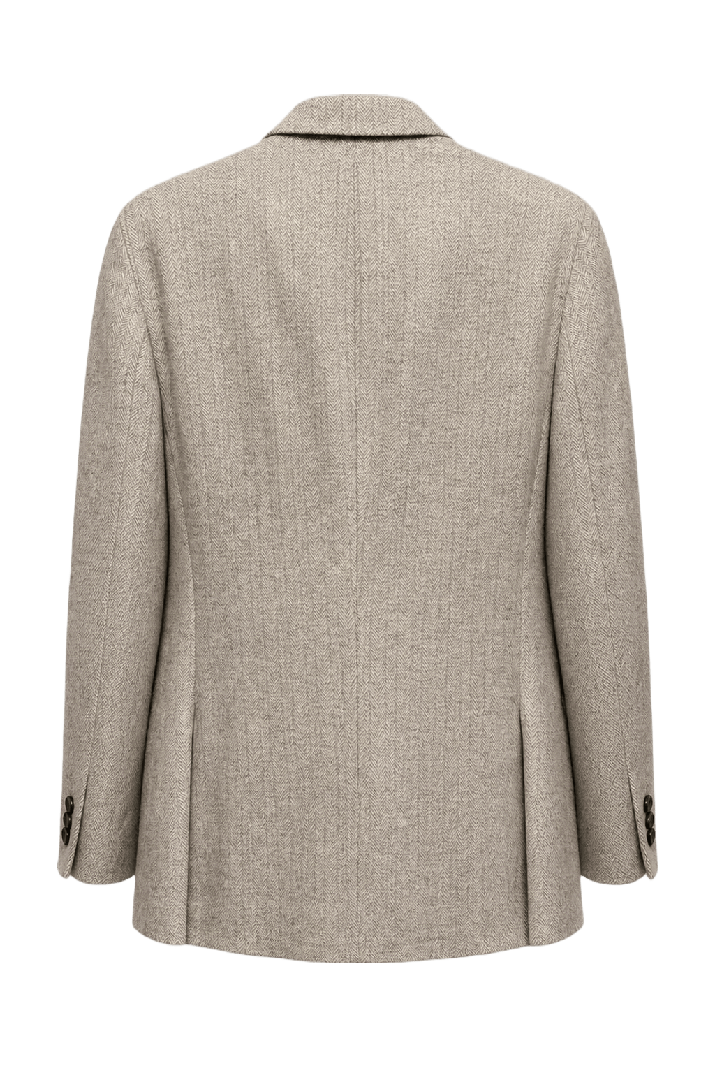 1980s Light Grey Wool Blazer - Back View
