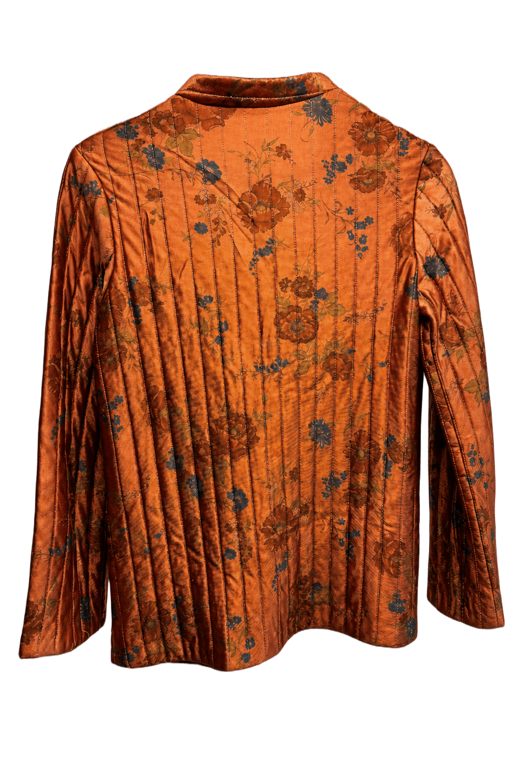 1970s Burnt Orange Synthetic Blend Jacket - Back View