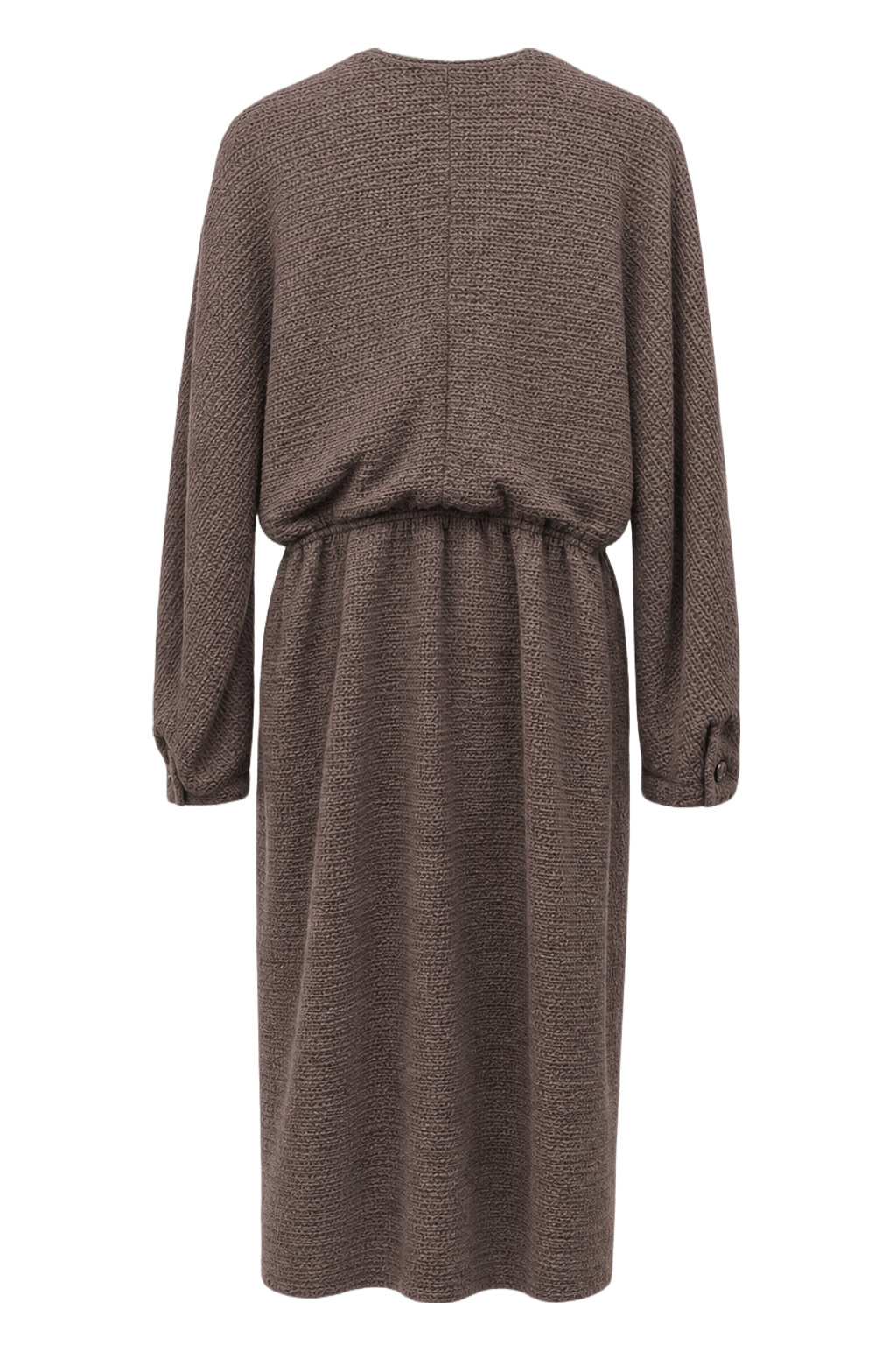 1970s Brown Wool Blend Dress - Back View
