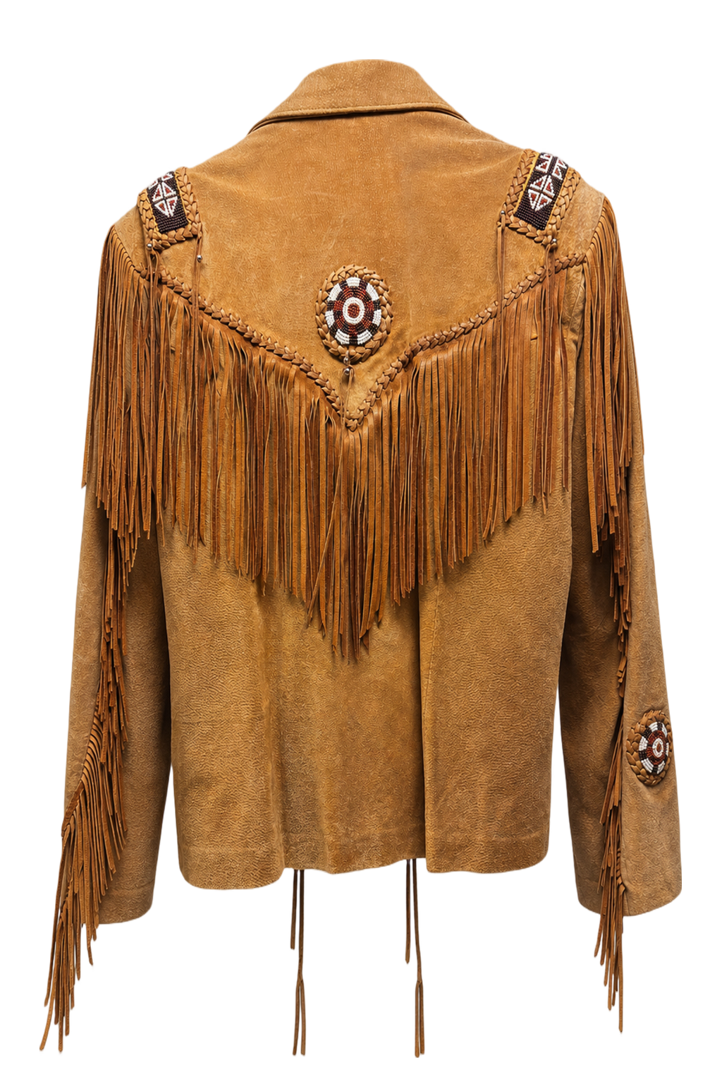 1970s Tan Brown Suede Jacket - Back View