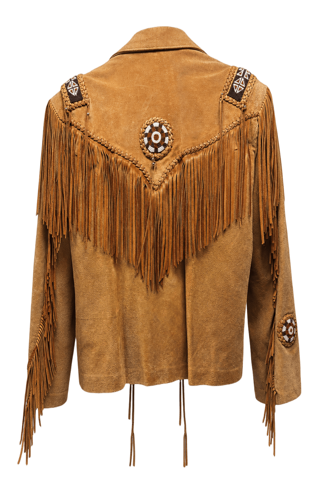 1970s Tan Brown Suede Jacket - Back View
