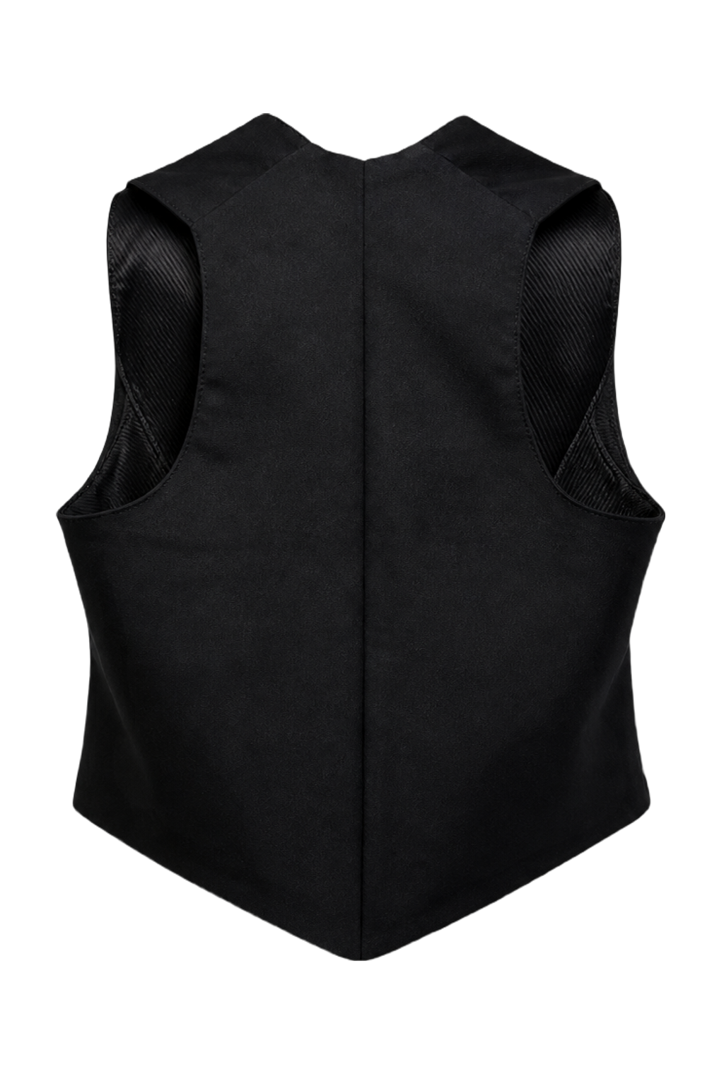 1990s Black Wool Vest - Back View