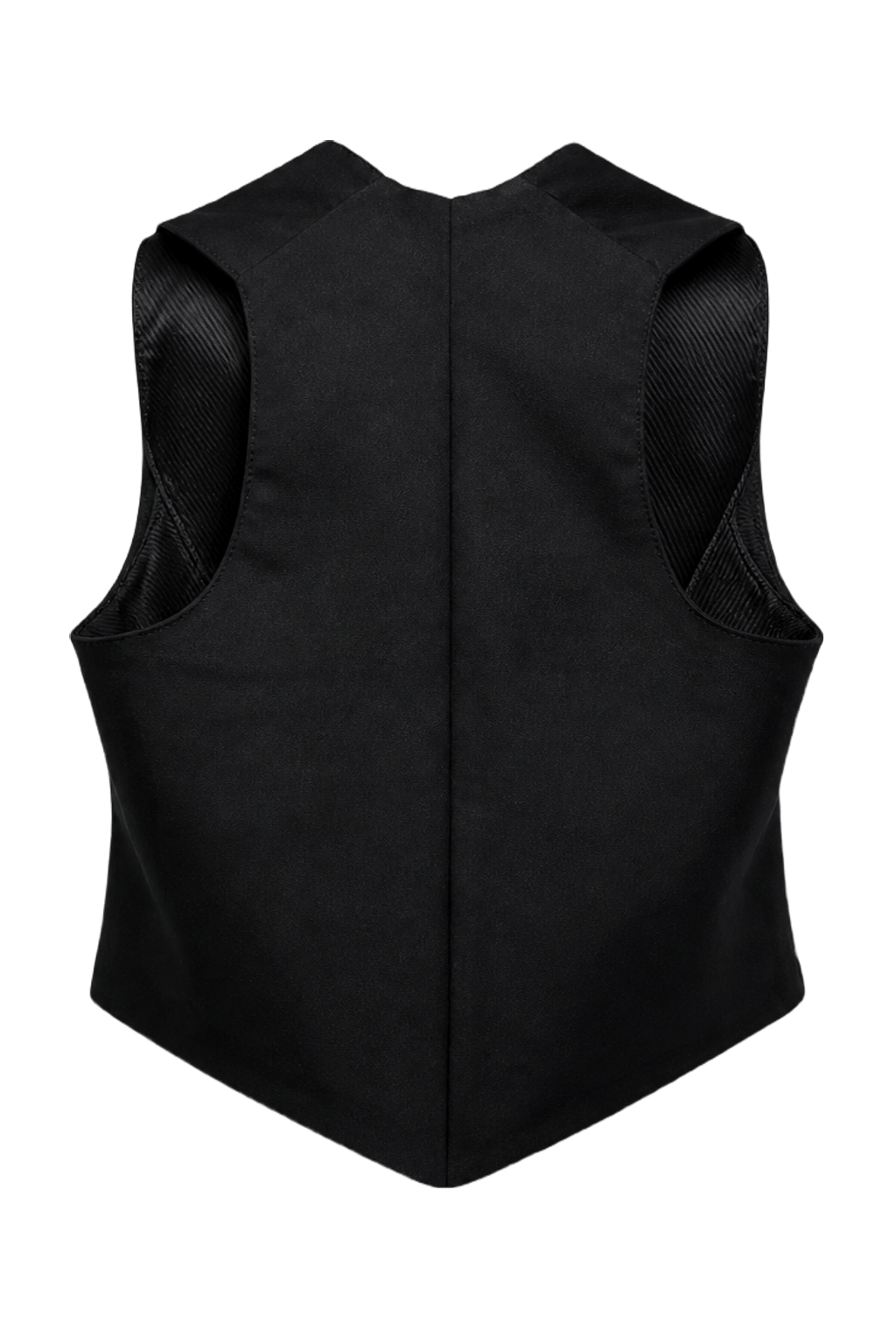 1990s Black Wool Vest - Back View