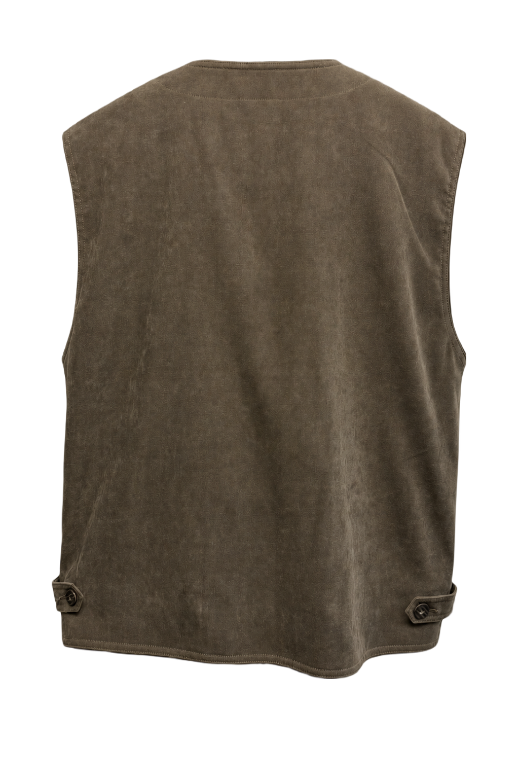 1990s Olive Green Cotton Blend Vest - Back View