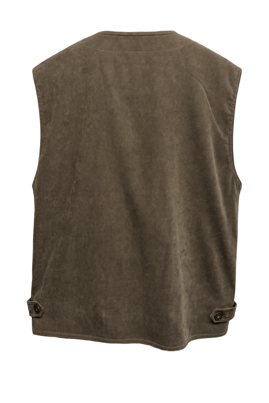 1990s Olive Green Cotton Blend Vest - Back View