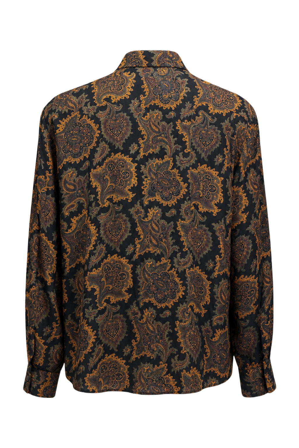 1970s Black Synthetic Blend Blouse - Back View