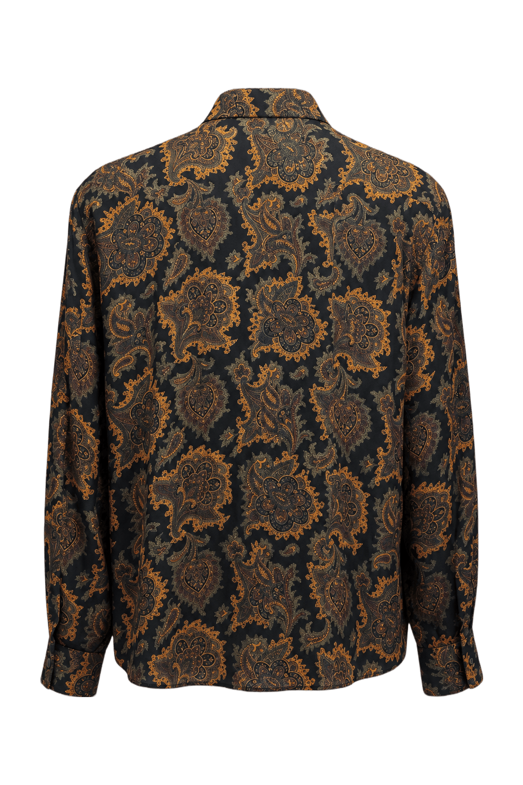 1970s Black Synthetic Blend Blouse - Back View
