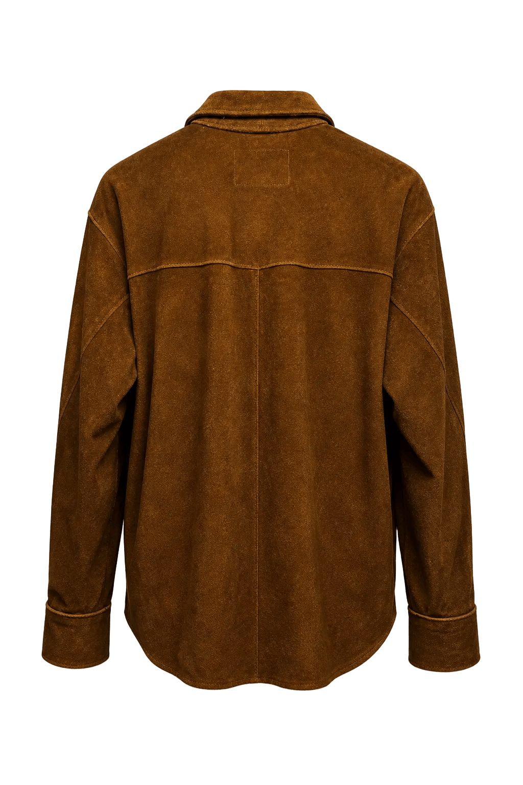 1970s Tan Suede Mens Shirt - Back View