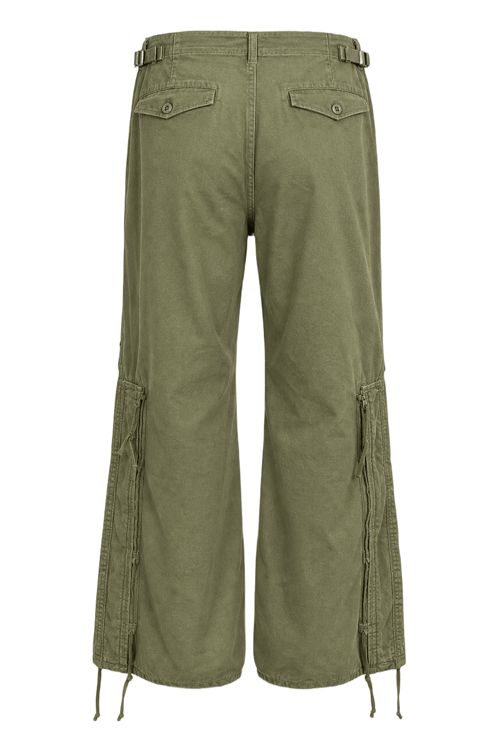 1940s Olive Green Cotton Pants - Back View