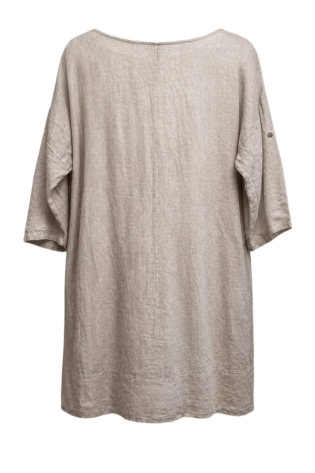 1970s Light Grey Linen Dress - Back View