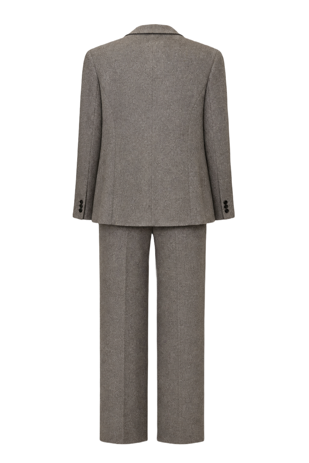 1990s Grey Wool Blend Ensemble - Back View