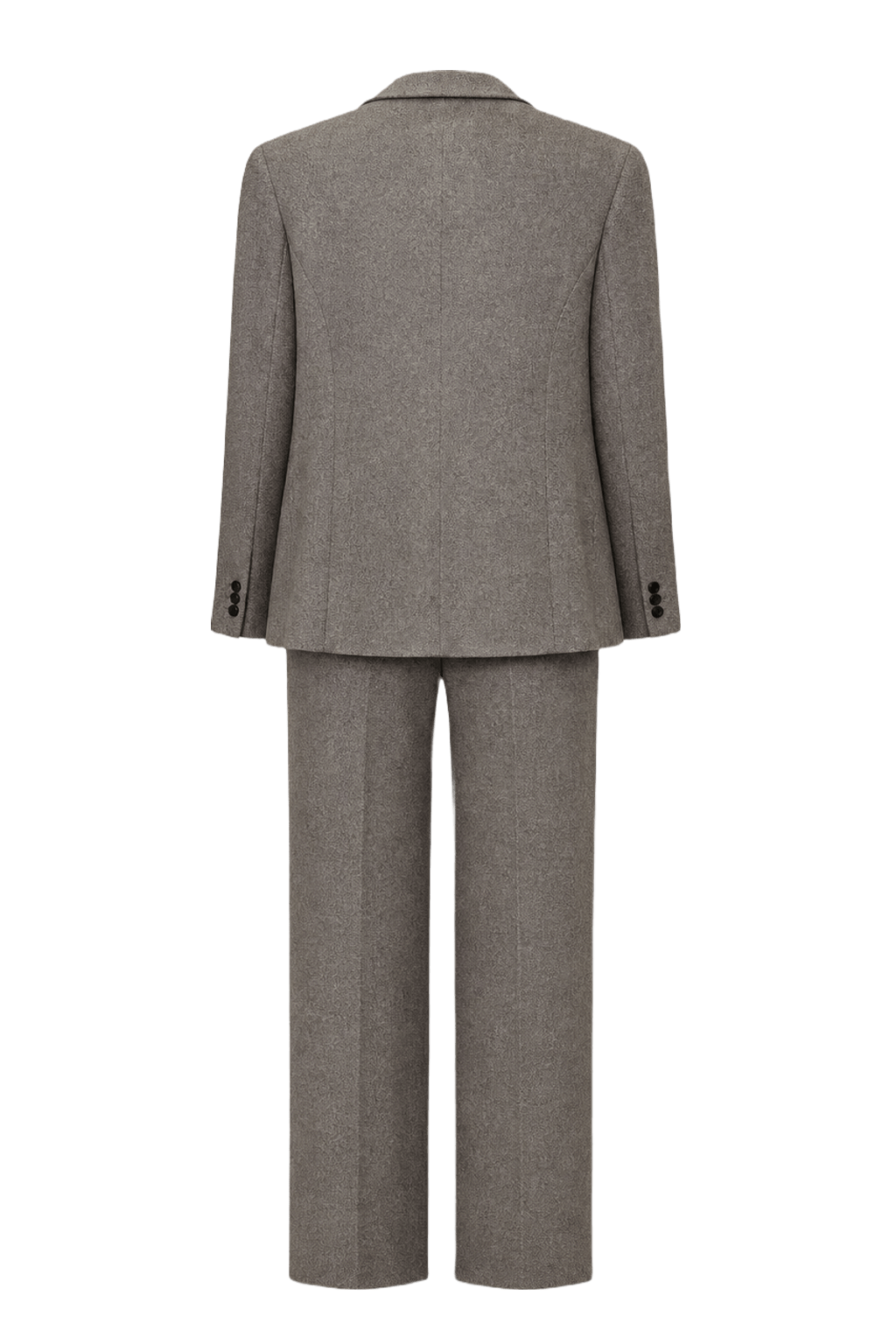 1990s Grey Wool Blend Ensemble - Back View