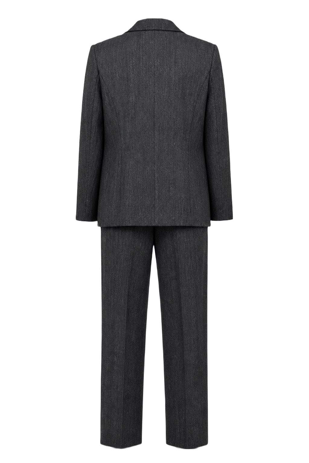 1990s Charcoal Grey Wool Blend Women's Suit - Back View