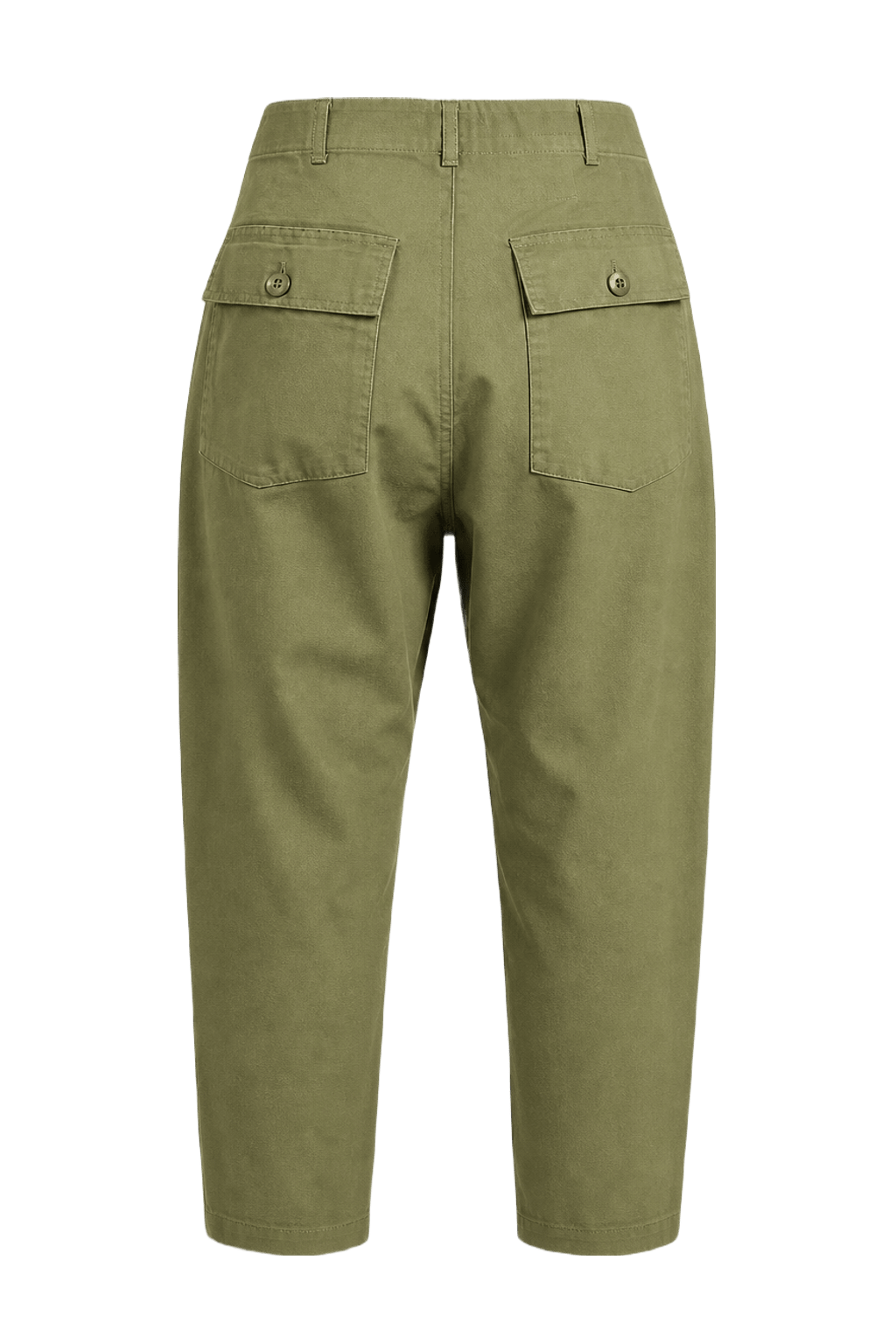 1940s Olive Green Cotton Trousers - Back View