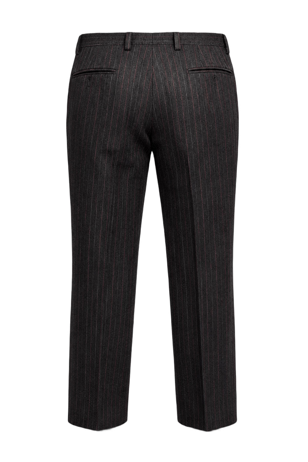 1990s Dark Gray Wool Blend Trousers - Back View