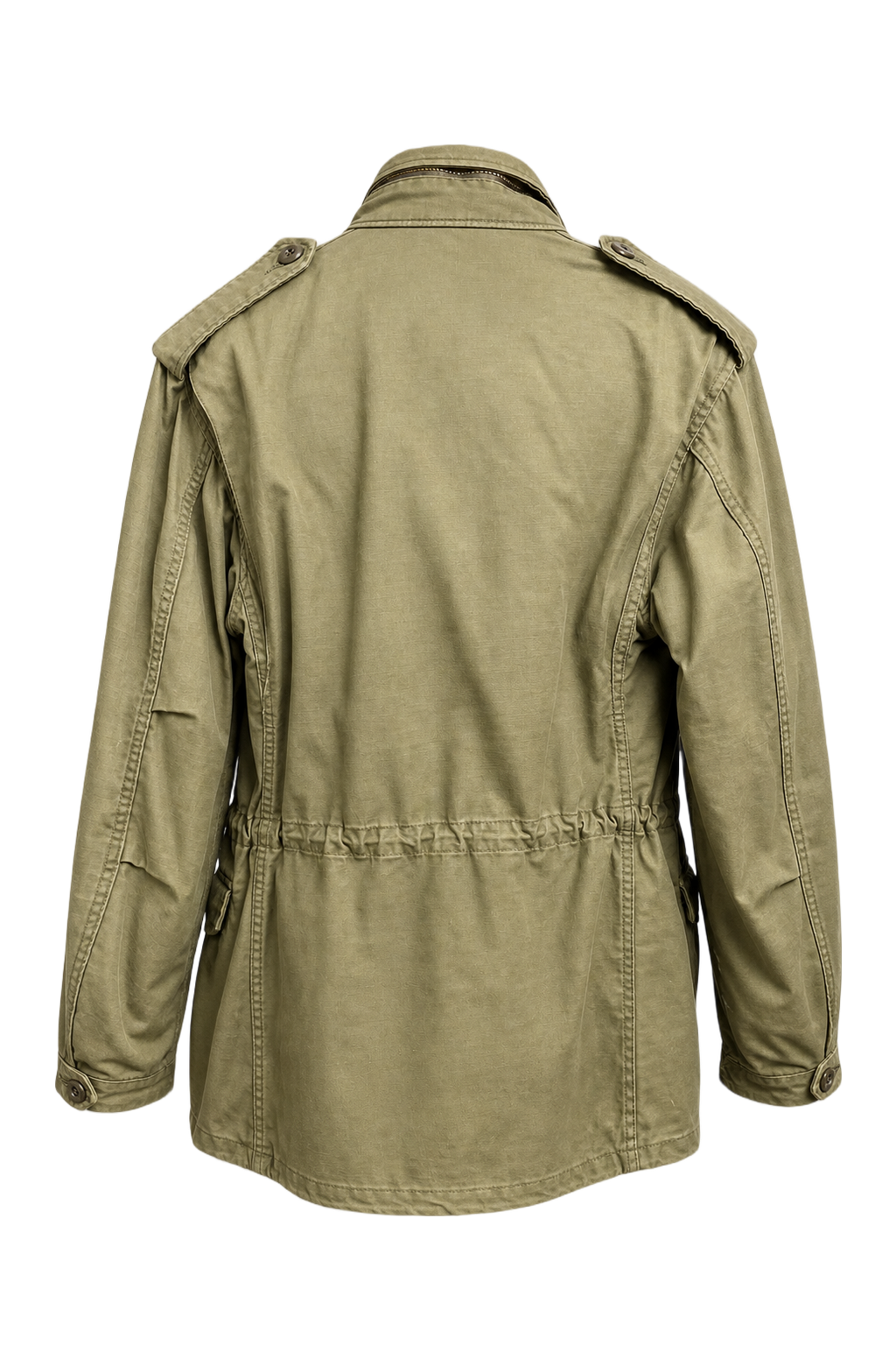 1940s Olive Green Cotton Jacket - Back View