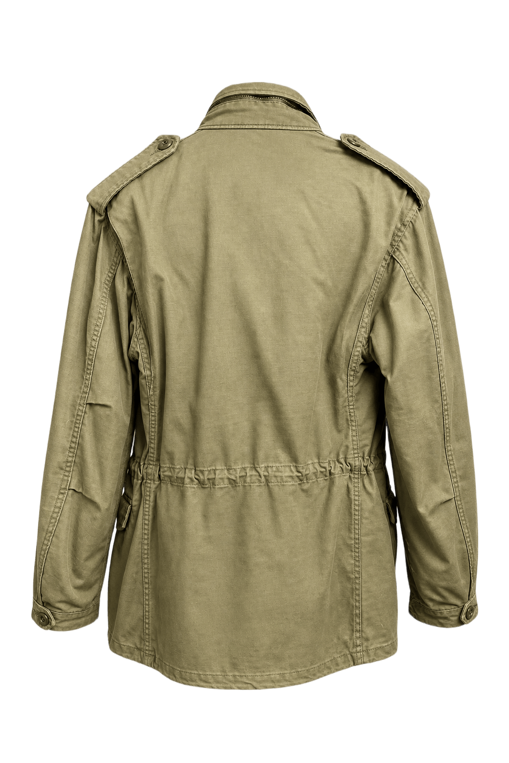 1940s Olive Green Cotton Jacket - Back View