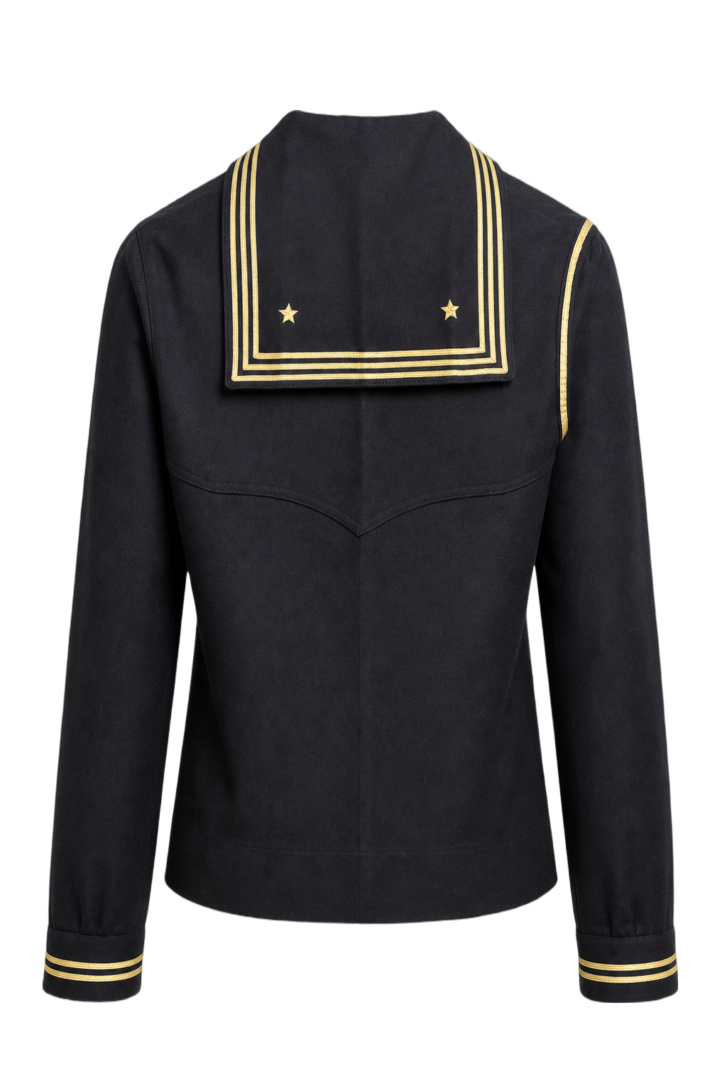 1940s Navy Blue Wool Sailor Shirt - Back View