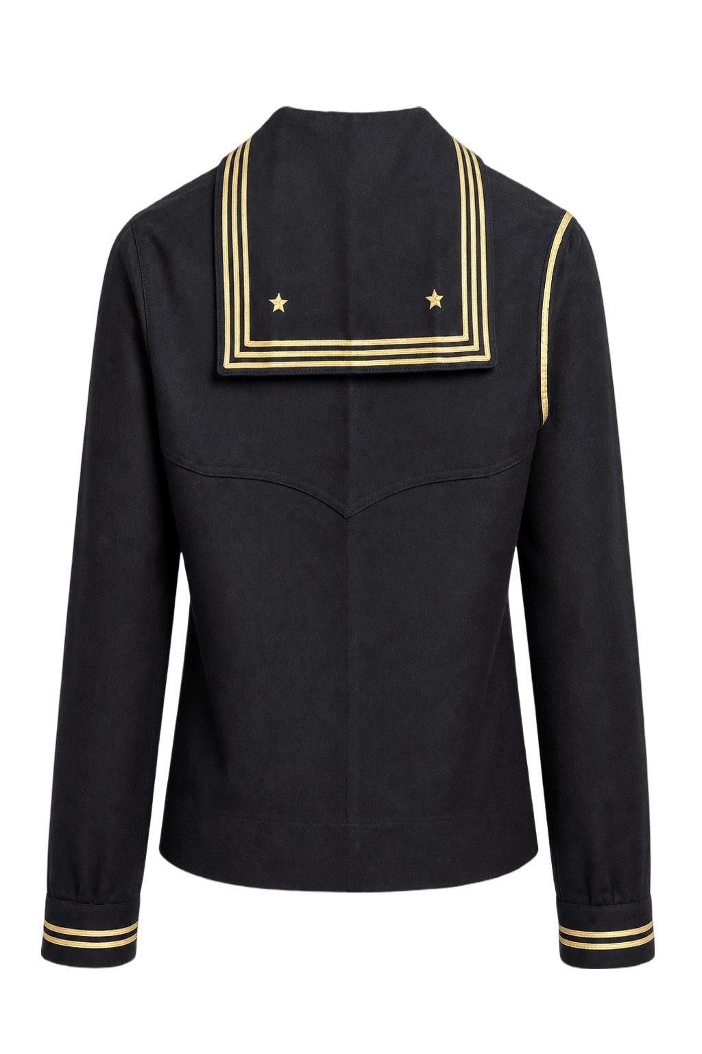 1940s Navy Blue Wool Sailor Shirt - Back View