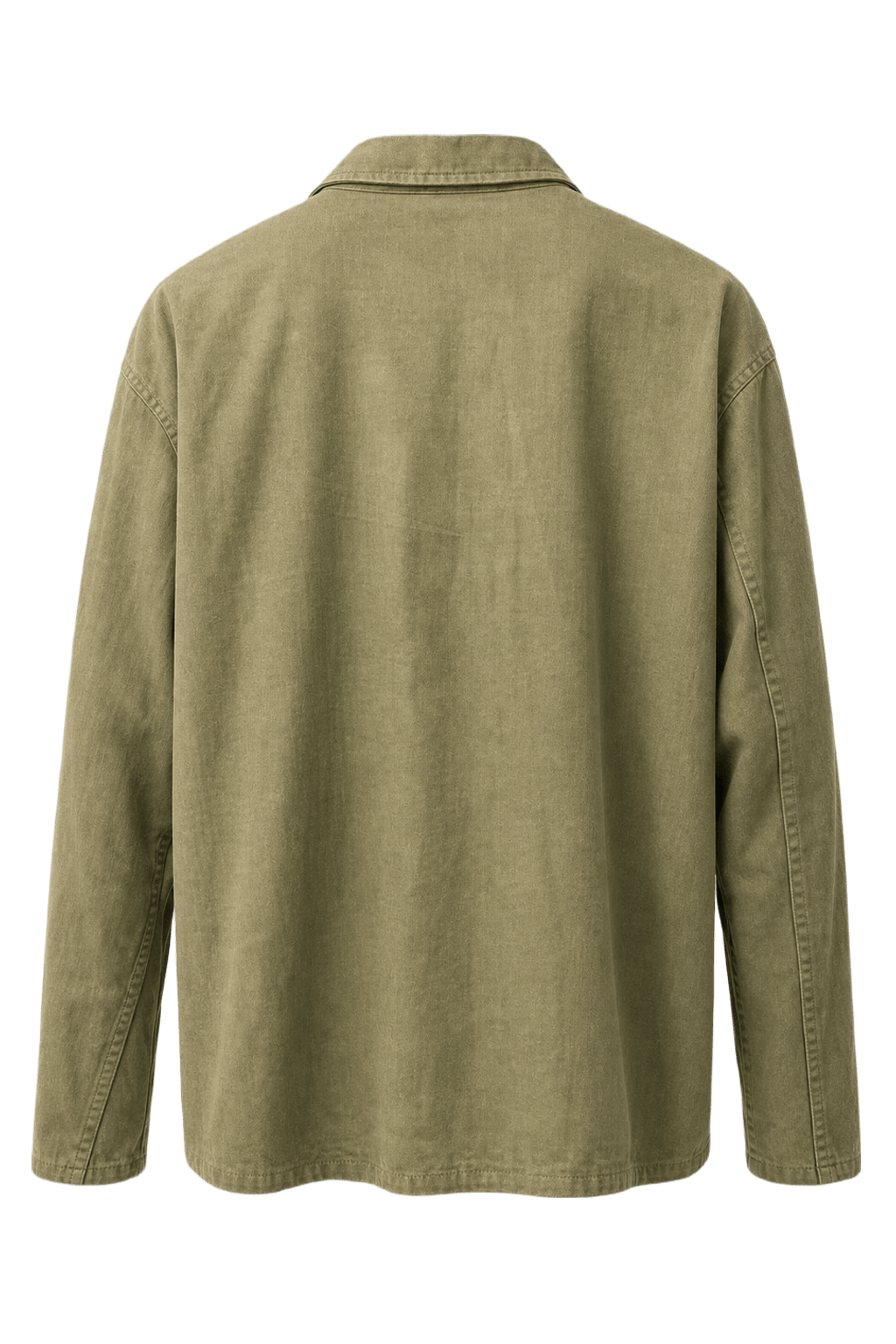 1940s Olive Green Cotton Shirt - Back View