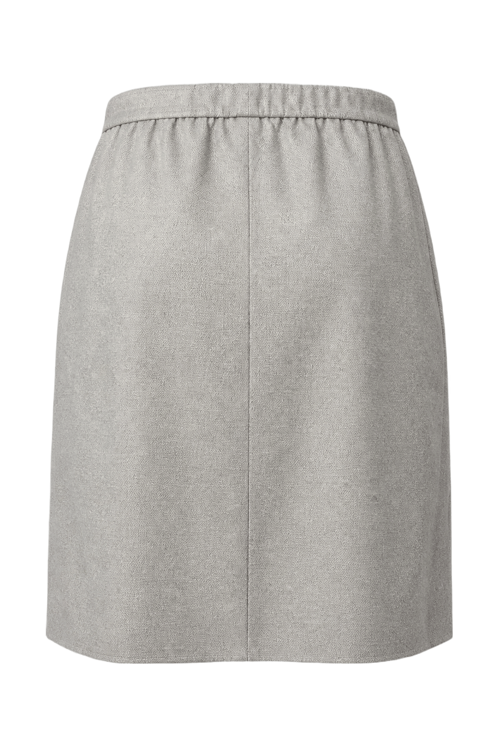 1980s Silver Synthetic Blend Skirt - Back View