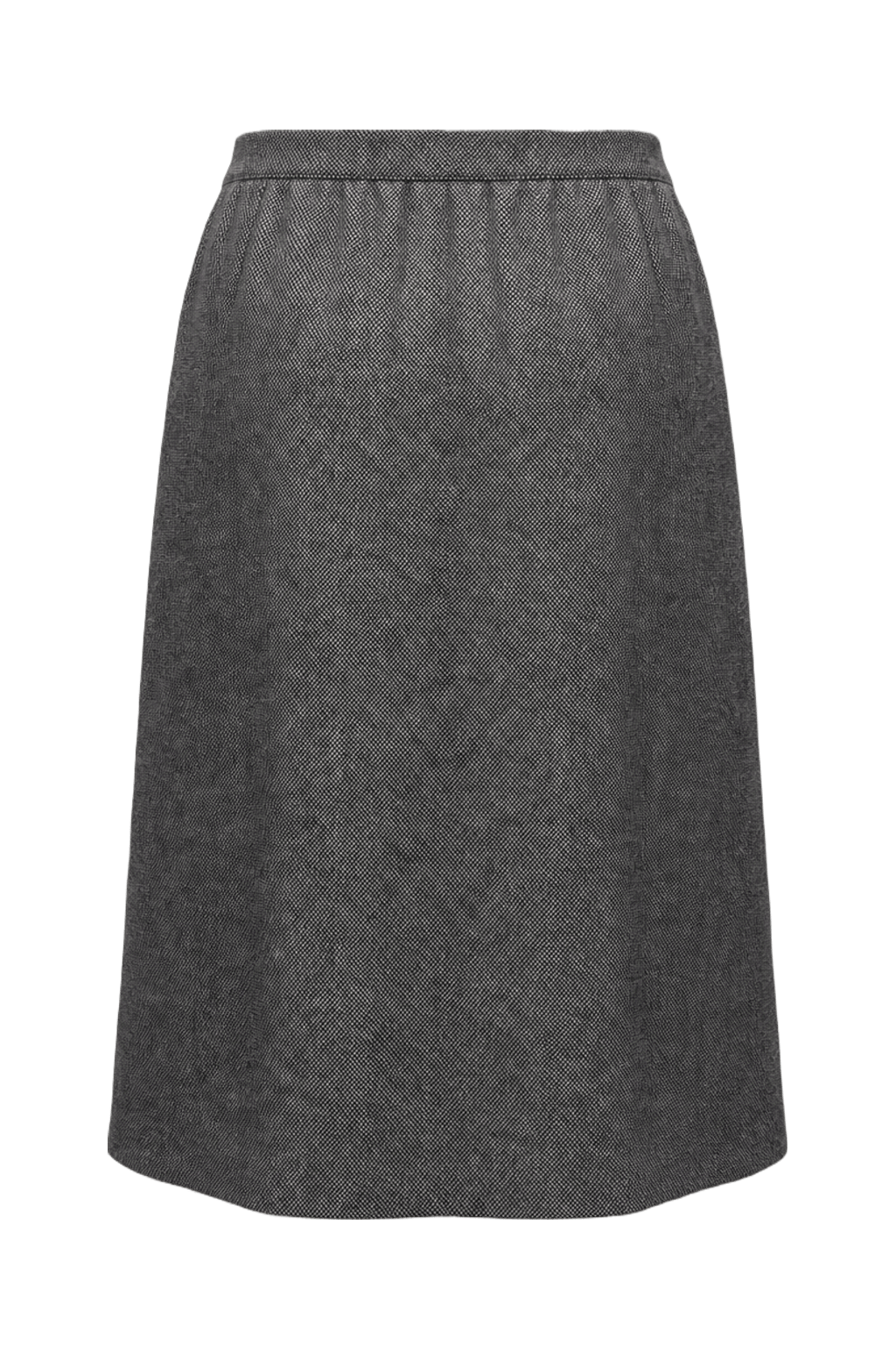 1990s Gray Wool Blend Skirt - Back View